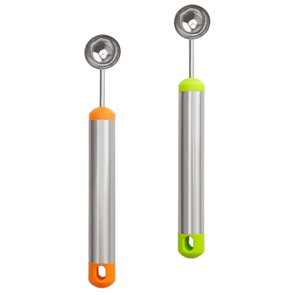 ifundom 2-Piece Stainless Steel Watermelon Scoopers Set, Assorted Colors, Easy-to-Use Fruit Scoop Tools for Kitchen and Outdoor Use
