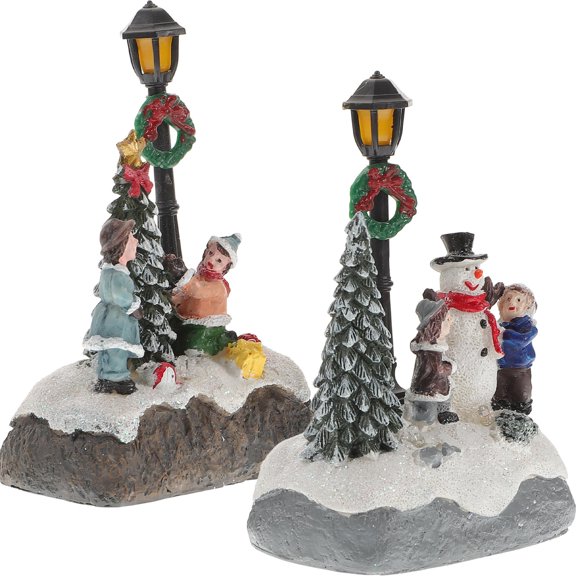 ifundom Desktop Adornment Festive Resin Ornament Assorted Color 2Pcs