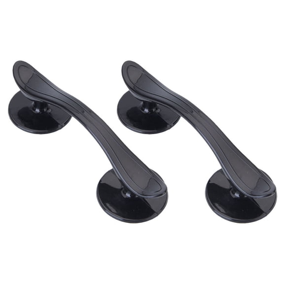 ifundom 2Pcs Adhesive-Type Handles Black for Home Furniture Doors Cabinets with Strong Double-Sided Glue