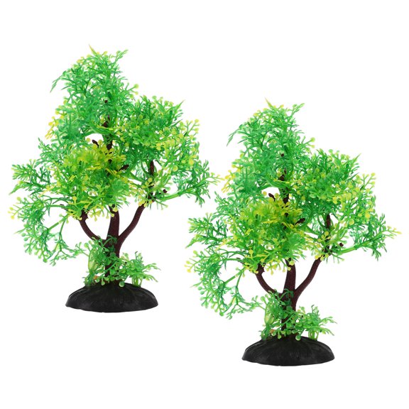 ifundom 2Pcs Simulated Tree Adornment Plastic Aquatic Plant Model for Fish Tank Lifelike Tree Ornament