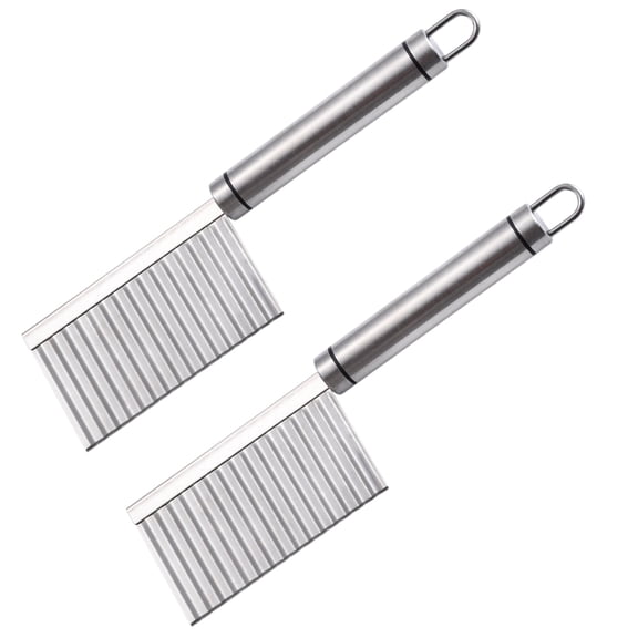 ifundom Stainless Steel Crinkle Potato Chopper Cutter 2 Pieces Kitchen Vegetable Slicer