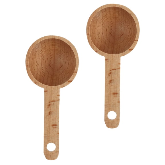 ifundom 2-Piece Wooden Measuring Spoons Set, Tablespoon Size, Beige Kitchen Tools for Cooking, Baking and Food Preparation