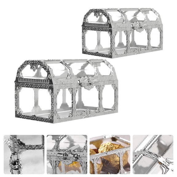ifundom 2-Pack Treasure Chest Boxes Present Cases for Birthday Party and Banquet Decorations