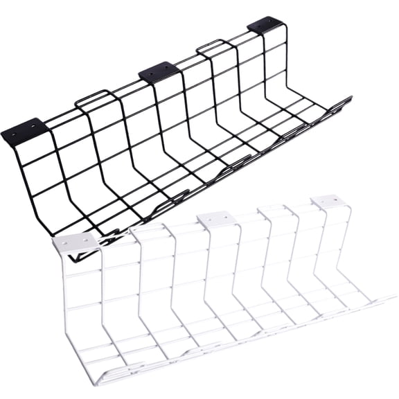 ifundom 2Pcs Under Desk Cable Organizer Tray Assorted Color for Tidy Desk Setup