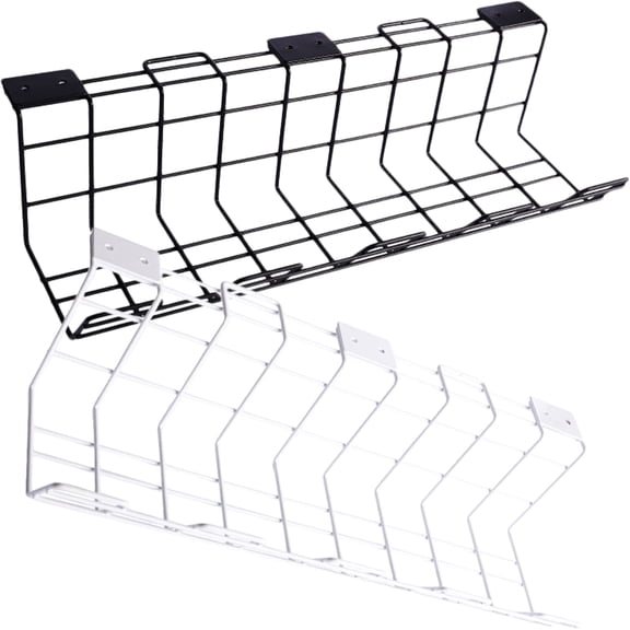 ifundom 2-Pack Under Desk Cable Organizer Trays in Mixed Colors for Neat Wire and Cord Management Solutions