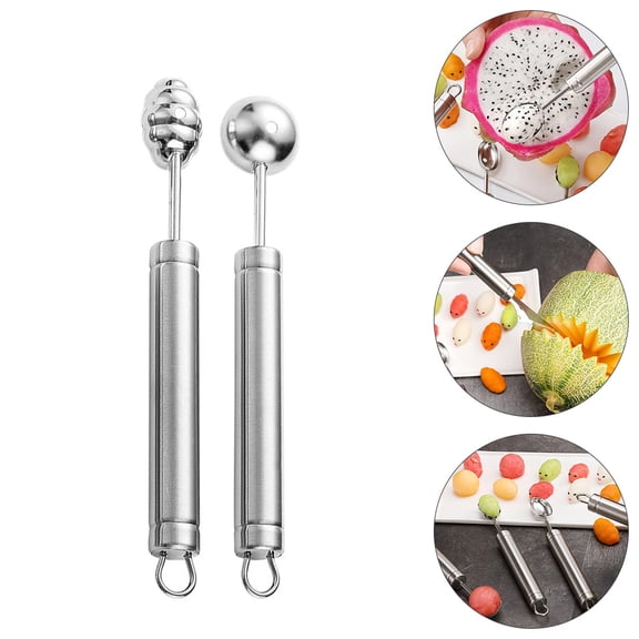 ifundom 2Pcs Watermelon Scooper Set Stainless Steel Melon Maker for Kitchen and Professional Chefs