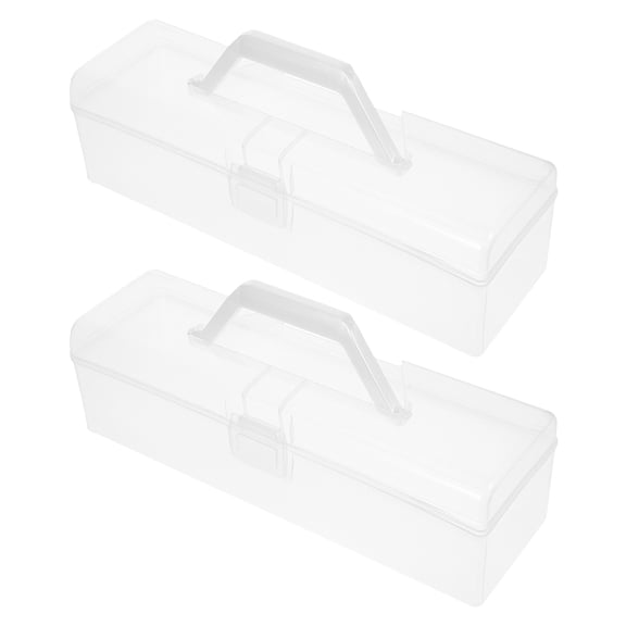 ifundom Storage Box with Handle, 2-Pack Large Capacity Organizer Bins, Portable and Easy to Carry Storage Containers