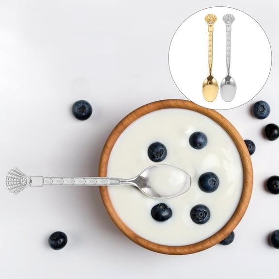 ifundom 2pcs Small Metal Zinc Alloy Spoons for Stirring and Serving Tea, Coffee, and Beverages