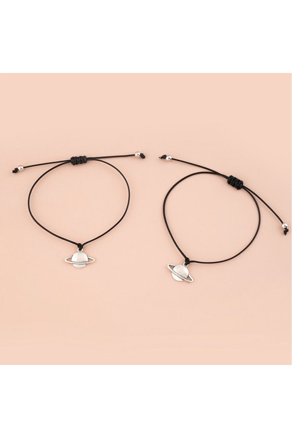 2pcs Woven Hand Chain Bracelets for Couples, Delicate Design Jewelry Gift for Valentine's Day