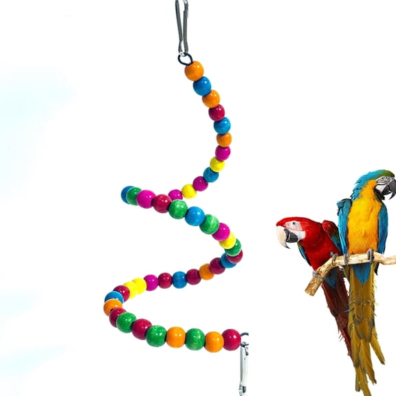 ifundom 3-Piece Swing Shape Bird Toy, Natural Wood Chew Toys for Parrots, , Cockatiels, Cage Hanging Play