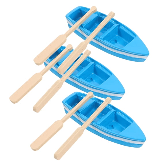 ifundom 3 Sets Miniature Boat Decorations Resin Oar Ornaments for Garden Patio Home Decor