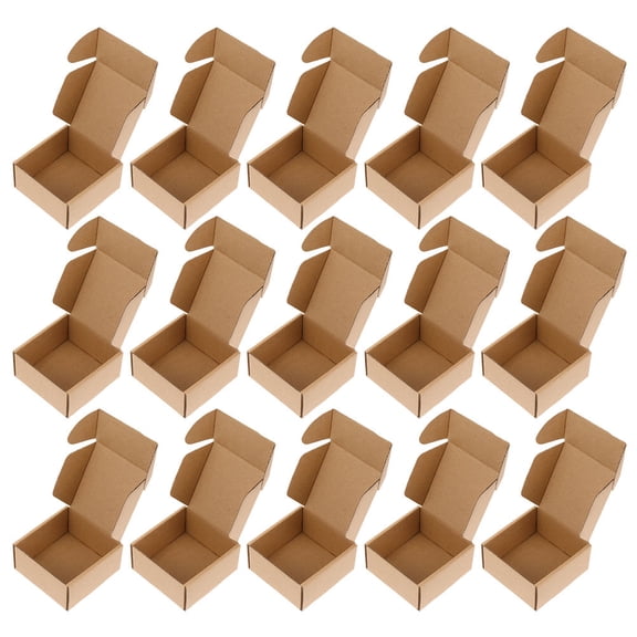 ifundom 30Pcs Small Khaki Jewelry Shipping Boxes Paper Packaging for Valentine's Day Transport