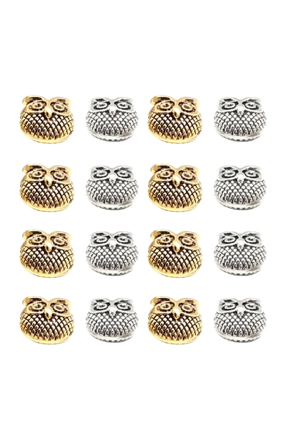 30Pcs Owl Spacer Beads Charms Connectors for Jewelry Making Craft Supplies and Handicraft Projects
