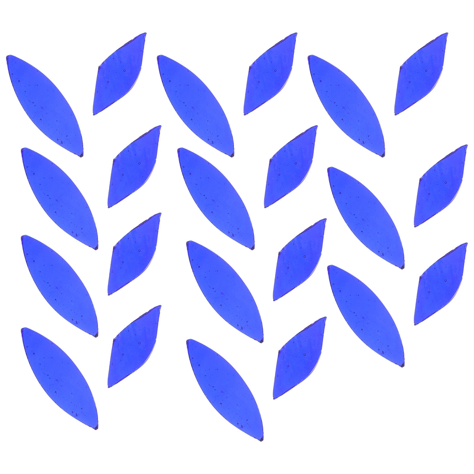 ifundom 35Pcs Blue Stained Glass Petal Leaves Tiles for DIY Crafts and ...