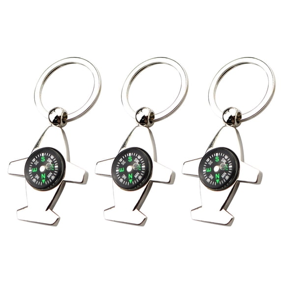 ifundom 3Pcs Creative Compass Key Chain Outdoor Mini Hanging Compass Backpack Pendant