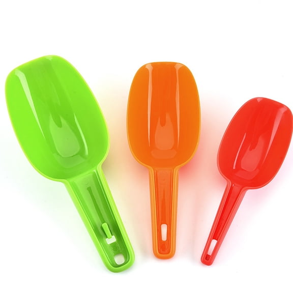 ifundom 3-Piece Plastic Flour Scoops Set for Baking, Cooking, and French Fries Serving - Kitchen Scoops for Home Use