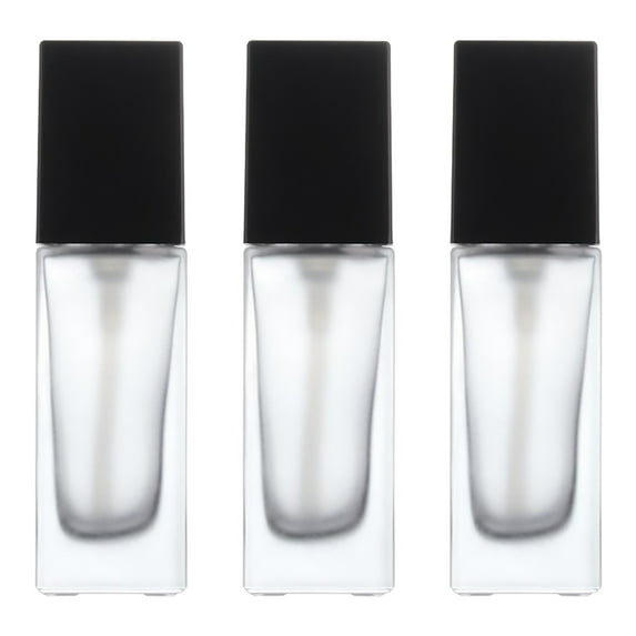 ifundom 3Pcs Glass Foundation Bottles Empty Lotion Bottles Refillable Bottles with Press Pump