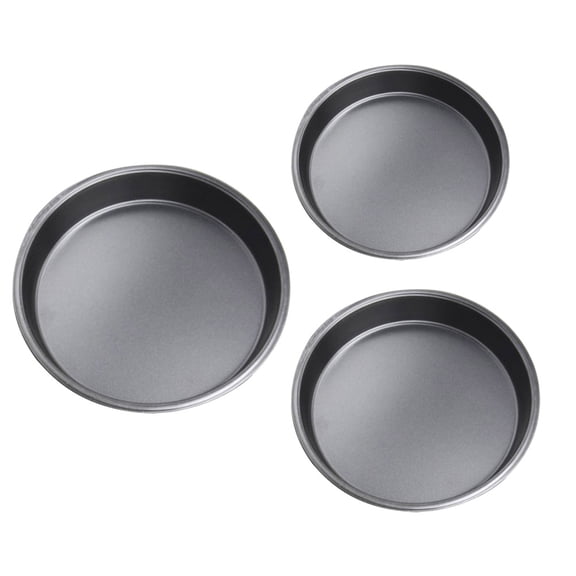 ifundom 3-Piece Nonstick Carbon Steel Pizza Baking Pan Set Round Black Kitchen Bakeware