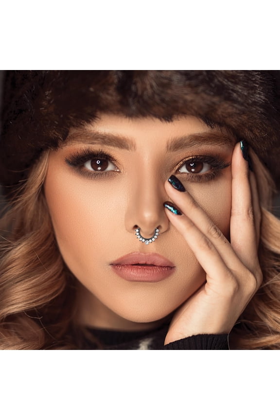 3-Piece Alloy Nose Set No Piercing Required Assorted Colors Stylish Non-Piercing Nose Jewelry