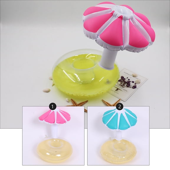 ifundom 3-Pack PVC Inflatable Floating Drink Holders for Pool, Beach, and Hawaiian Party Accessories