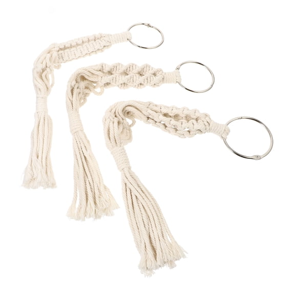 ifundom 3-Pack White Macrame Plant Hangers Cotton Rope Indoor Outdoor Flower Pot Holders