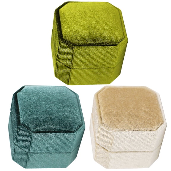ifundom 3pcs Bridal Proposal Boxes Corduroy Assorted Colors for Anniversary and Special Occasions