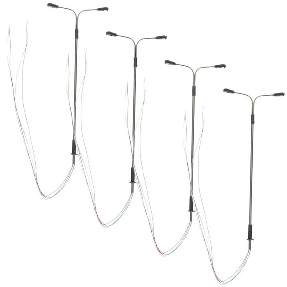 ifundom Dollhouse Mini Street Light Model Stainless Steel 4 Pieces for Dollhouse Decoration and Craft Accessories