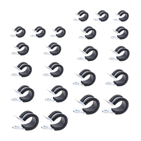 ifundom 44-Piece Flexible R-Shaped Cable Clamps with Rubber Cushion for Secure Wire Fixing and Tube Installation