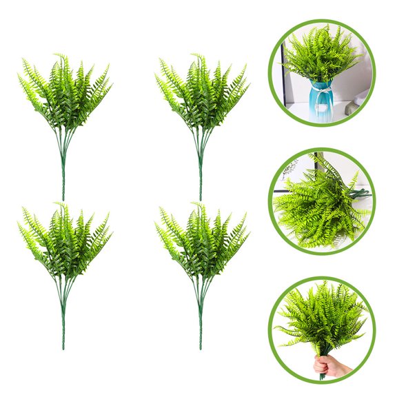 ifundom Set of 4 Artificial Green Leaves for Floral Arrangements, Realistic Faux Foliage for Home Decoration and Craft Projects