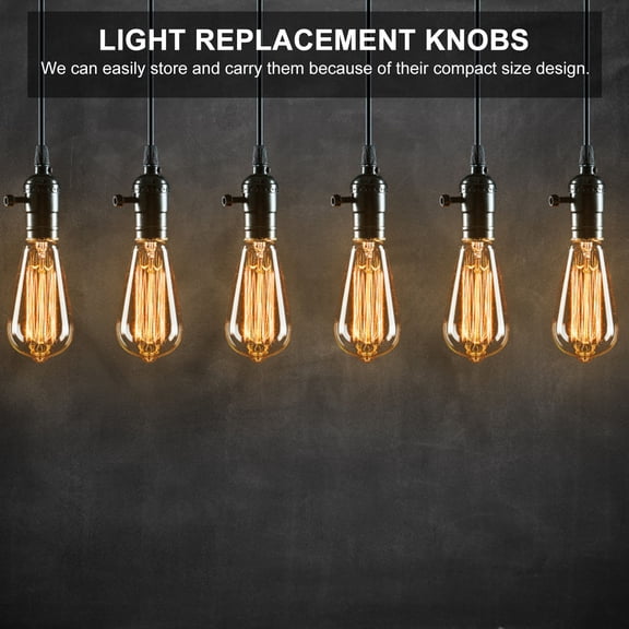 ifundom 4Pcs Practical Black Replacement Lamp Turn Knobs on Off Plastic Socket Extension Knobs