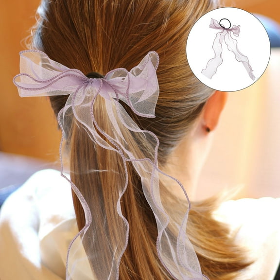 ifundom 4-Pack Organza Bowknot Hair Ties for Women, Stylish Hair Accessories for Parties, Daily Wear, and Sets