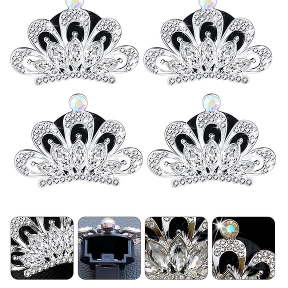 ifundom 4-Pack Car Air Freshener Clips with White Rhinestones, Easy Install Auto Vent Perfume Ornament for Vehicle