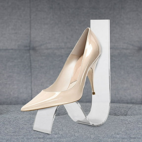ifundom 4Pcs Acrylic Shoe Display Stand Transparent S Shaped Organizer for High Heels and Sandals