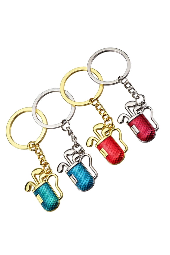 4-Pack Golf Keychains Assorted Colors Stylish Key for Golf