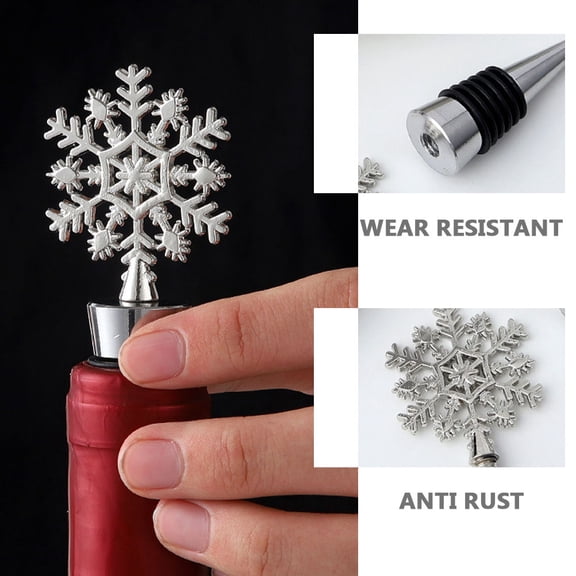 ifundom 4-Pack Creative Wine Bottle Stoppers Snowflake Design Assorted Colors Wine Accessories