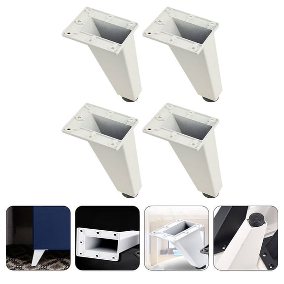 ifundom Durable Furniture Feet White Aluminum Easy Install for Home and Office 4Pcs