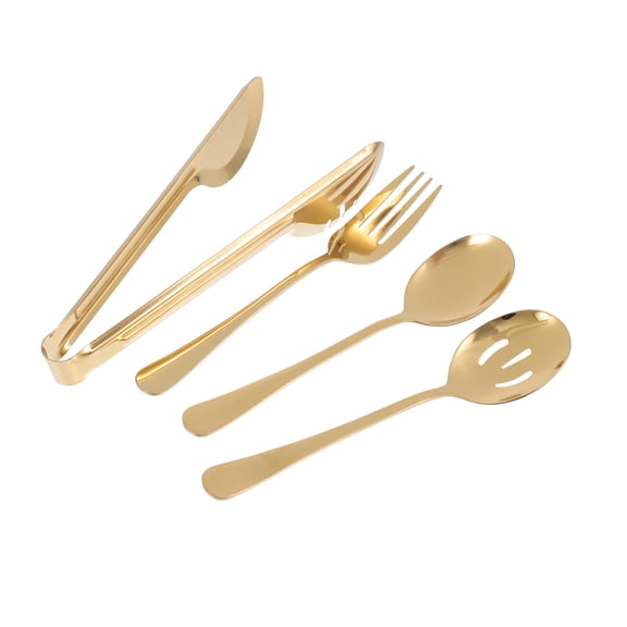 ifundom 4-Piece Stainless Steel Serving Utensil Set for Kitchen, Buffet, Home Dining and Household Use