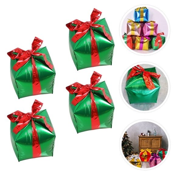 ifundom 4Pcs Decorative Aluminum Foil Cube Balloons for Couples Birthday Party Celebration and Home Decoration