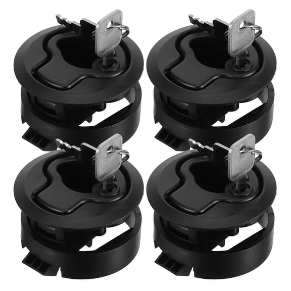 ifundom Boat Hatch Latch Flush Mount Lock Black Rubber Yacht Accessory 4 Pieces Marine Hardware