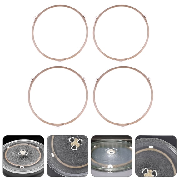 ifundom Microwave Turntable Racks Plastic Support Coffee Color for Even Heating 4Pcs
