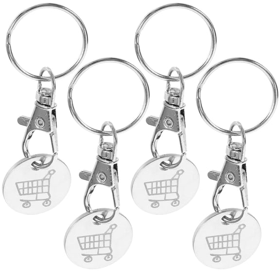 ifundom 4 Pieces Shopping Cart Tokens Keychain Set for Convenient Grocery Cart Use and Access