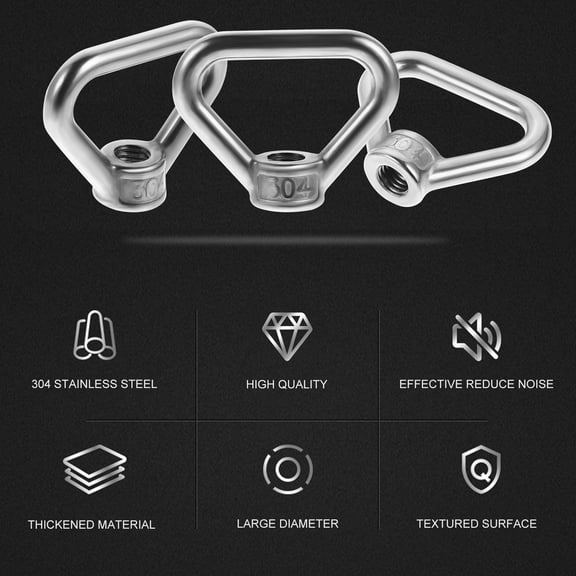 ifundom 4-Pack Heavy Duty Stainless Steel Triangle Eye Nuts for Industrial and Heavy Load Applications
