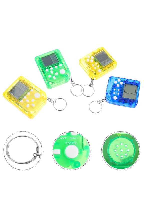 4pcs Retro Game Keychains with Sound Effects, Assorted Colors, Video Game Controller Key