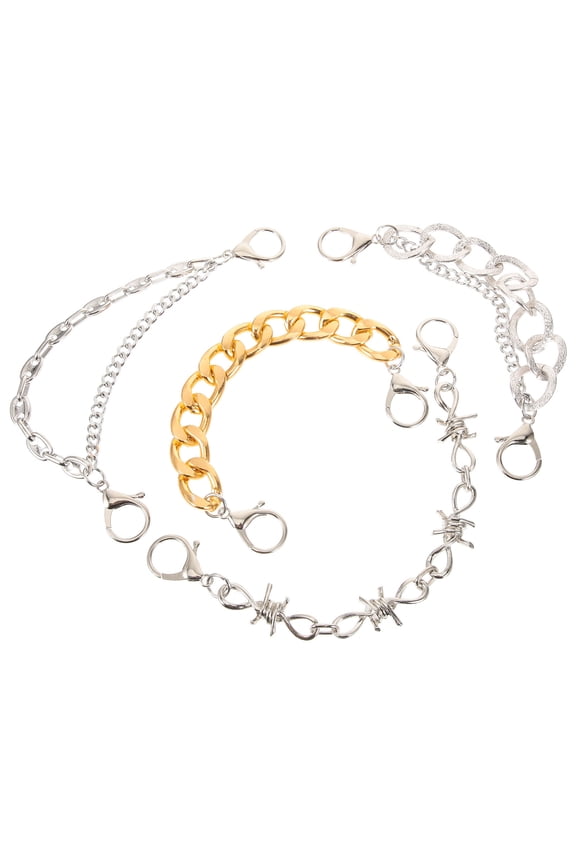 4-Pack Metal Shoe Chains with Buckles for Sandals, Boots, Shoes Decorative Accessories for Footwear