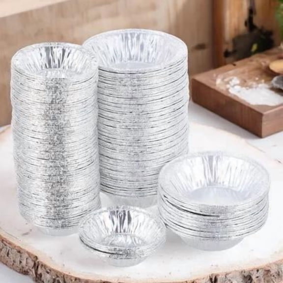 ifundom 500Pcs Dessert Baking Mold Aluminum Foil Round Baking Mold for Easy Release