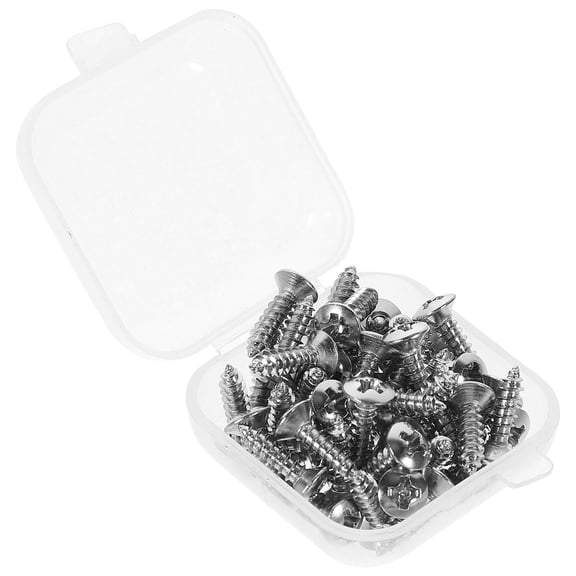 ifundom 50Pcs Guitar Pick Guard Screws Plated Iron Accessories with Storage Box for Guitar Repair