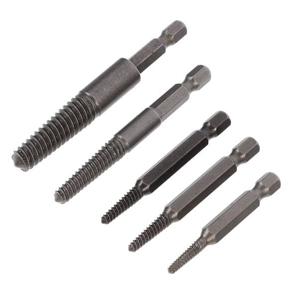 ifundom 5-Piece Damaged Screw Extractor Drill Bit Set for Machinery Repair and Maintenance, Grey Tools