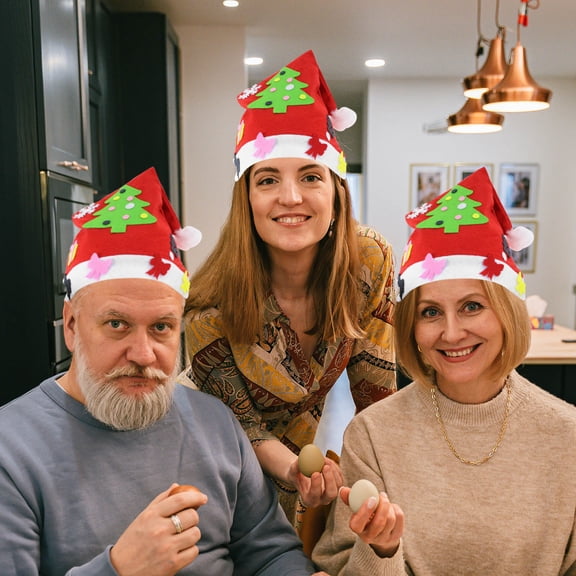 ifundom 5-Piece Santa Hat Making Kit with Red Felt and Craft Materials for Christmas Decorations and Holiday Crafts