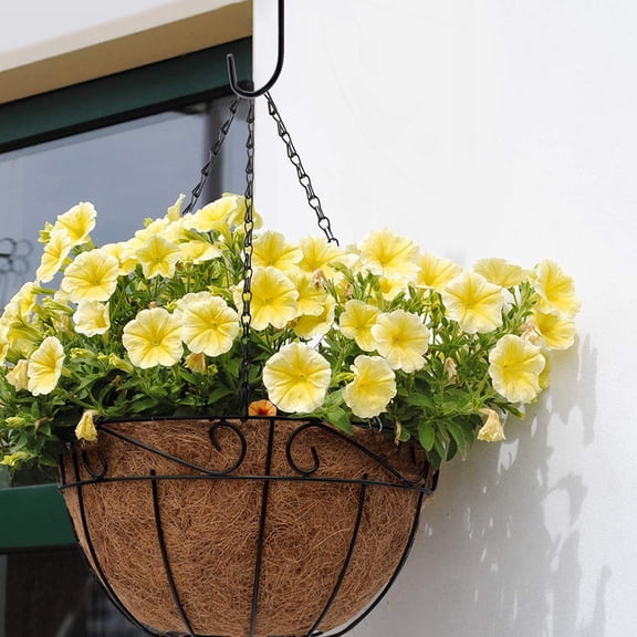 ifundom 5Pcs Heavy Duty Black S Hooks for Hanging Planters Lanterns Wind Chimes Garden Use