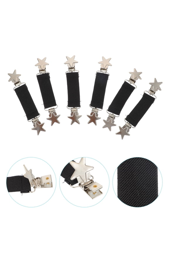 6Pcs Black Elastic Glove Clips Ergonomic Mittens Clips for Gloves and Shawls Secure Fastening